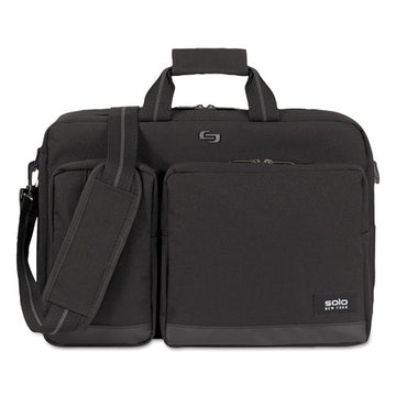 Solo Urban Hybrid Briefcase, 5" X 17.25" X 17.24", Polyester, Black freeshipping - TVN Wholesale